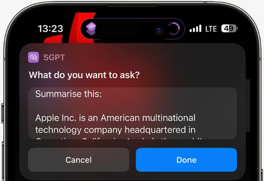 “我在 iPhone 上，創(chuàng)建了個(gè) ChatGPT 快捷方式，這也太萬(wàn)能了……”