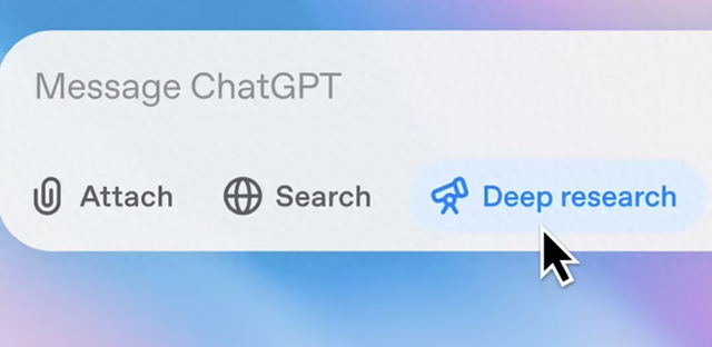 ChatGPT推出“深度研究”功能，目前僅支持文本輸出