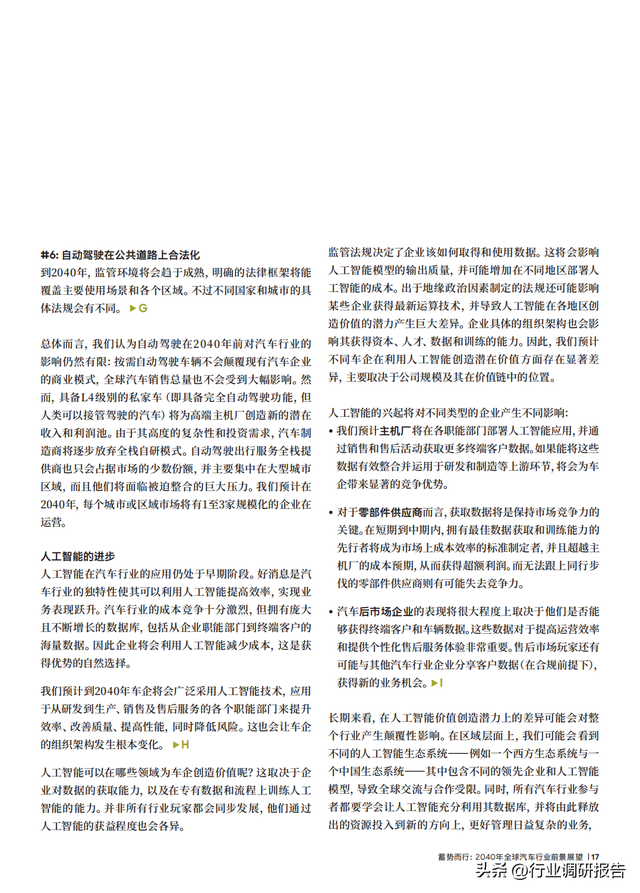 2040年全球汽車行業(yè)前景展望：自動(dòng)駕駛、AI、大數(shù)據(jù)、智能與電動(dòng)